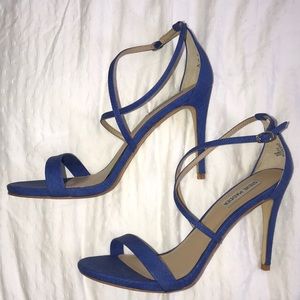 Steve Madden Royal Blue Snakeskin look Strap Heel